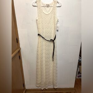 NWT Dress Barn maxi lace dress with belt size 10